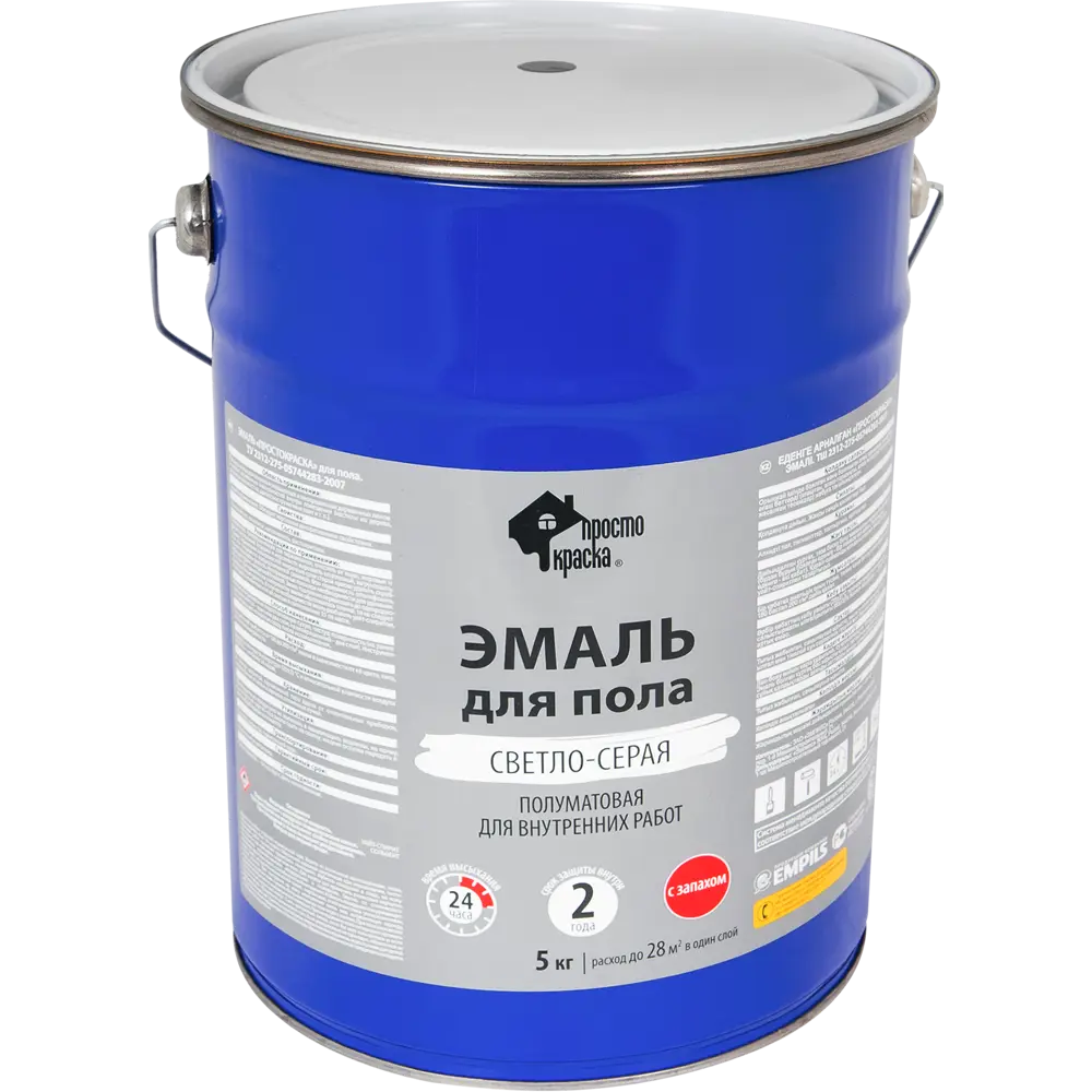 Эмаль для пола ПРОСТОКРАСКА светло-серая полуматовая 5 кг 82181086 STLM-0021313 - Вид №1
