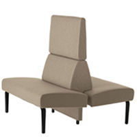 Ambit 1056 Модульная система сидений. Сиденье и спинка с обивкой. Ноги из литого алюминия. Линейное модульное сиденье L 120 см и спинка L 80 см, спинка H 126 см. Двусторонняя версия. Et al. Ambit