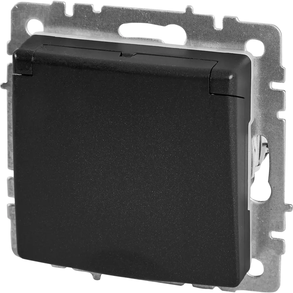 Влагозащищенная розетка IEK Brite с заземлением IP44 черная 87761549 STLM-1116708 - Вид №1