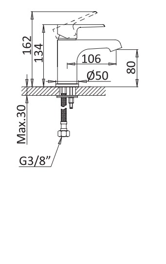 Смеситель на раковину однорычажный, без донного клапана CEZARES NAUTIC-LS1-01-W0 - Вид №1
