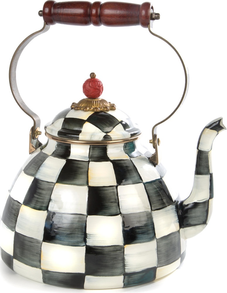 10654484 Mackenzie-Childs Чайник 3л Courtly Check Сталь 