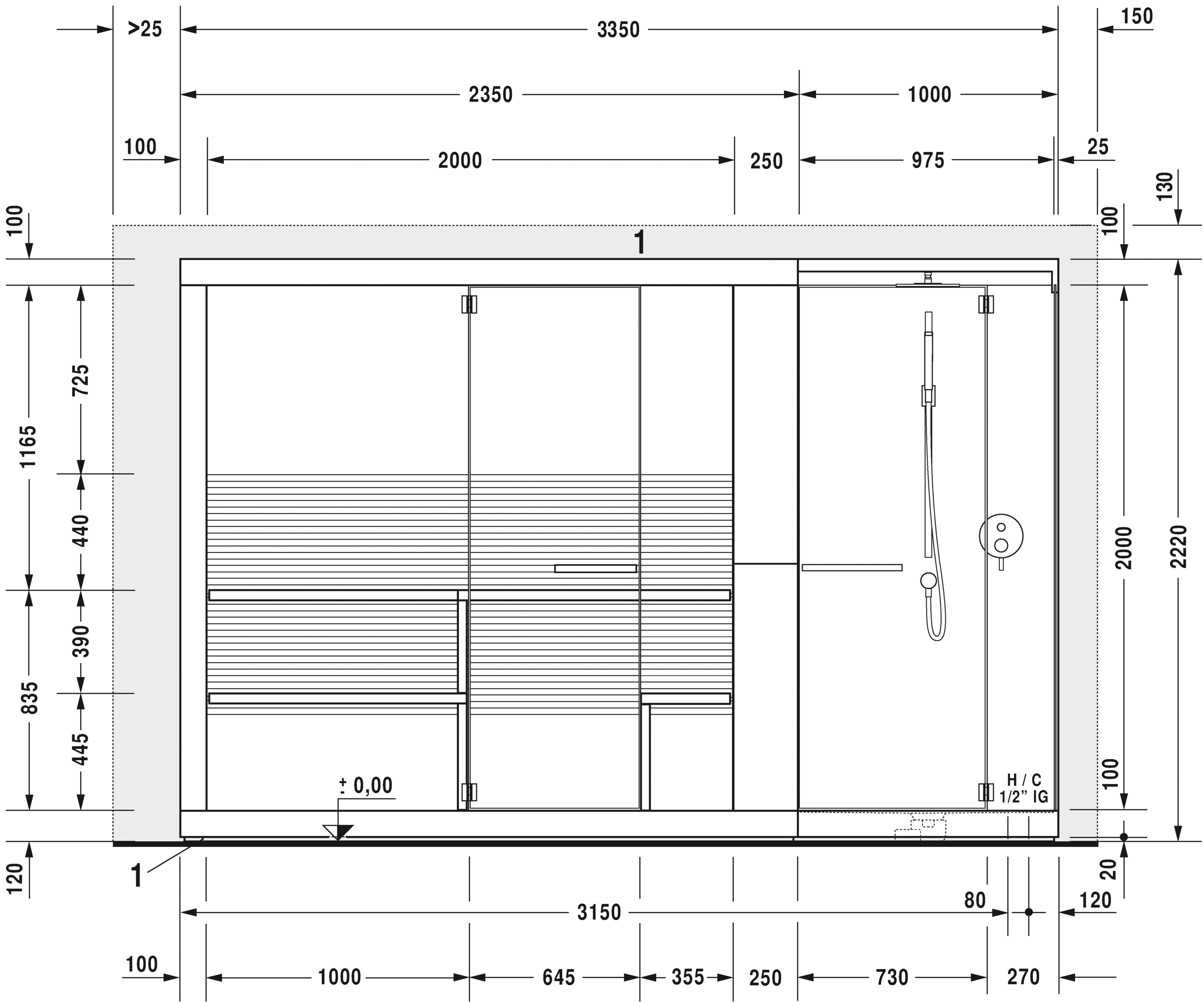 7508..002011000 Inipi Сауна Inipi Ama, отдельно стоящая Белый глянцевый декор Duravit  - Вид №6
