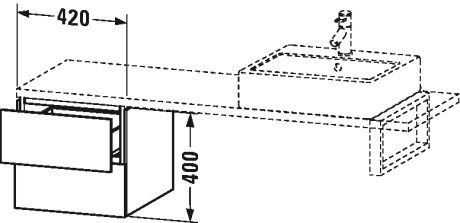 LC582600707 L-Cube Шкафчик для компактной консоли Бетонно-серый матовый декор Duravit - Вид №1