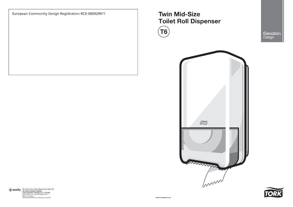 55750838 Двойной диспенсер для рулонов туалетной бумаги среднего размера Tork  - Вид №4