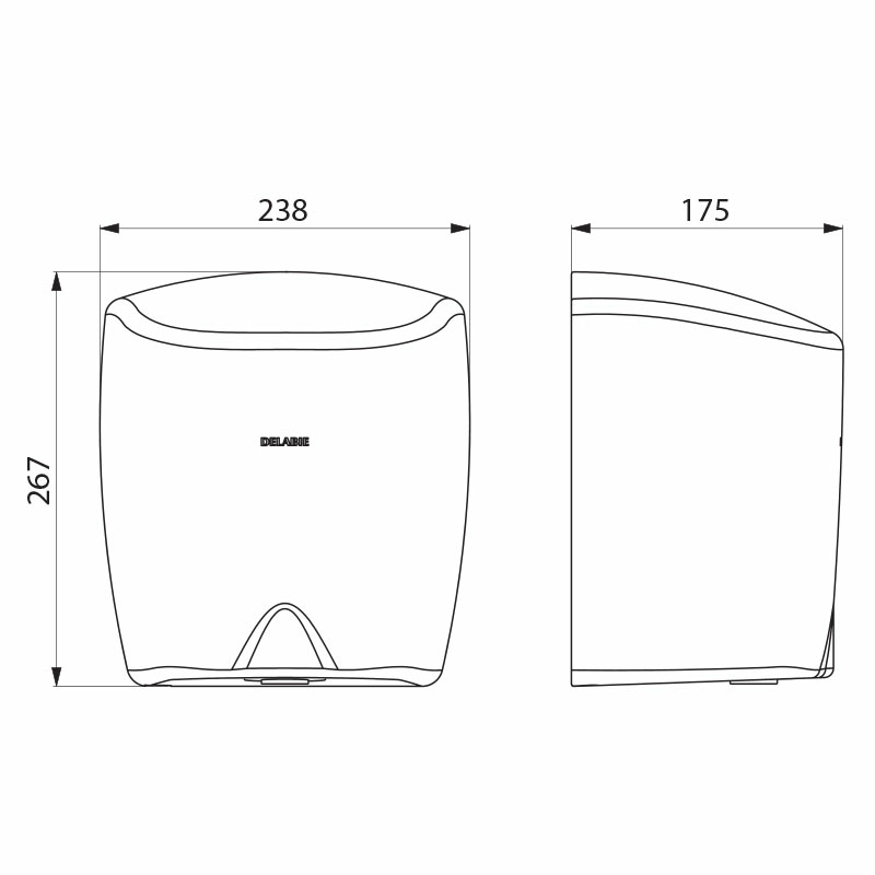 510622BK Сушитель для рук HIGHFLOW черный матовый DELABIE  - Вид №1