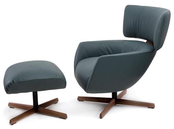 Montis Мягкое кожаное кресло с 4-мя спицами и подлокотниками George sun-id-1437229 - Вид №2