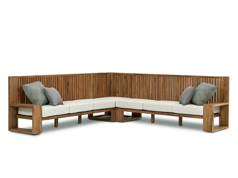 Угловой садовый диван из тикового дерева Walters курорт ARCH-00058876