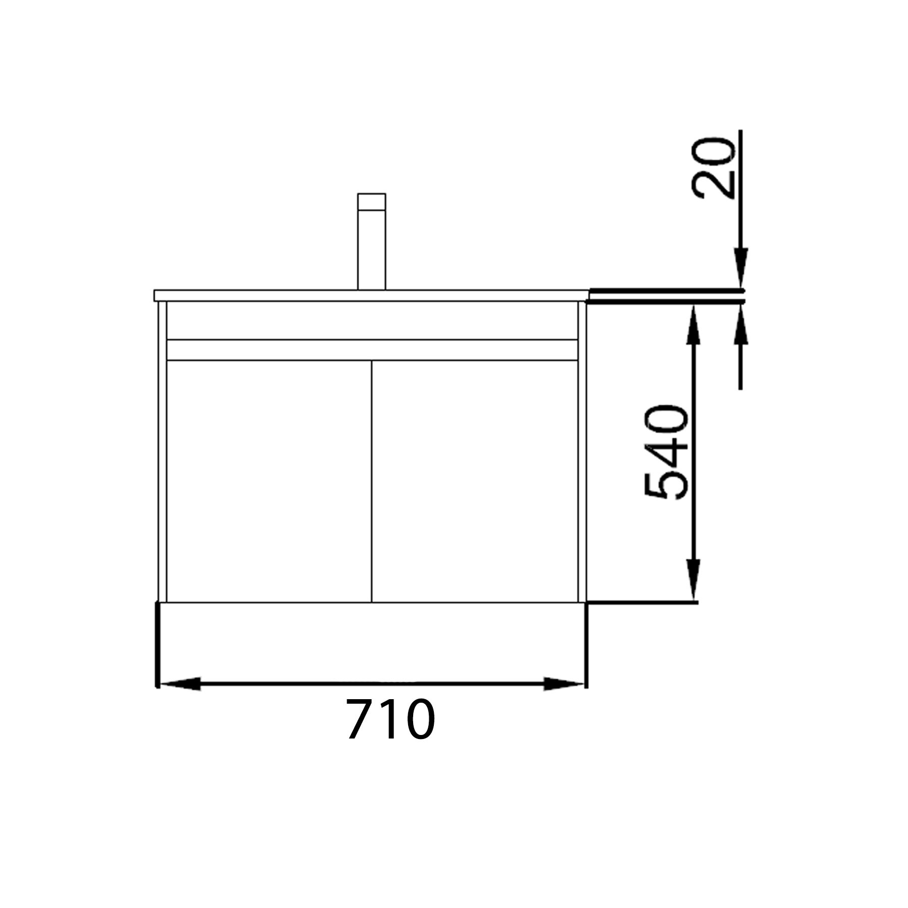 84976 SALGAR Мебель для умывальника NOJA 700 2 дв. ETERNITY OAK + Раковина Робл Вечность - Вид №1
