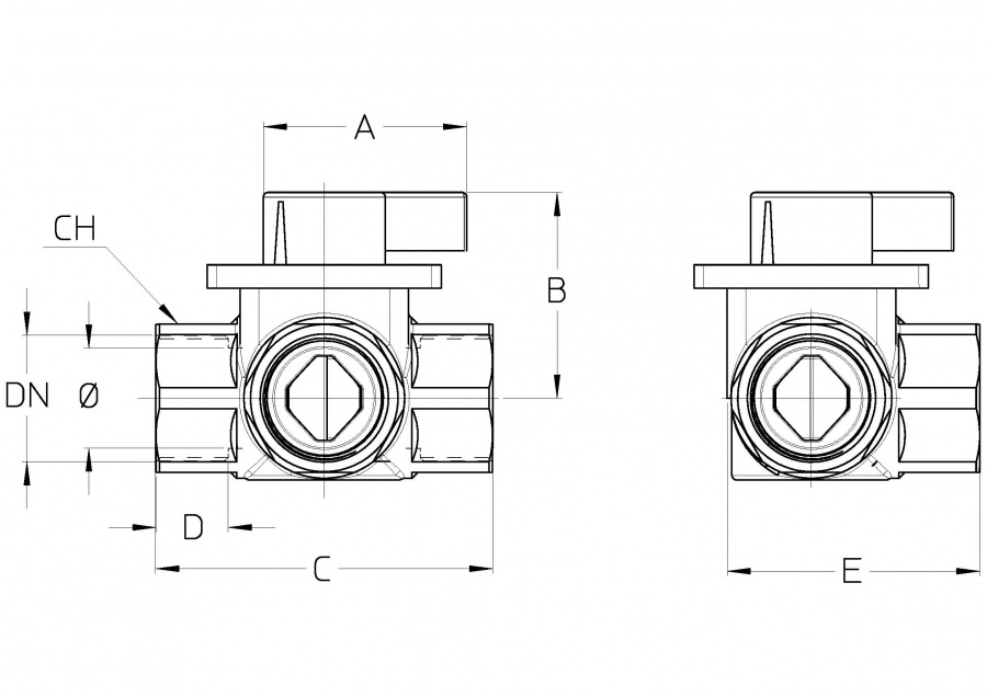 CIMBERIO CIM 683 114 Трехходовой смесительный клапан с ручным управлением CIM 683  - Вид №1