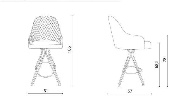 Ozzio Italia Высокий табурет, обитый кожей  S507  - Вид №1