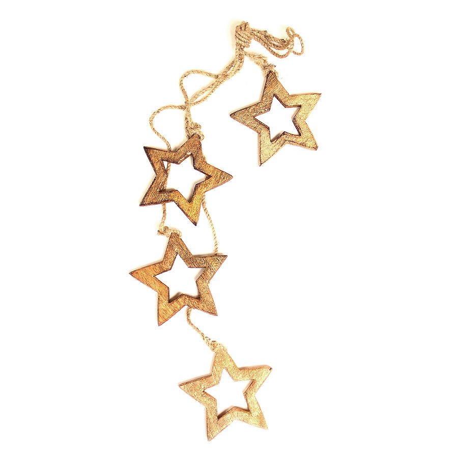 en_ny0034 Гирлянда подвесная wooden stars, 4 шт. EnjoyMe 