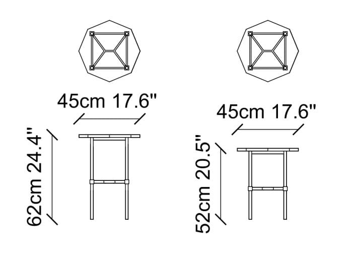 Высокий восьмиугольный садовый столик с керамической столешницей NDESIGN Ezora ARCH-00093533 - Вид №5