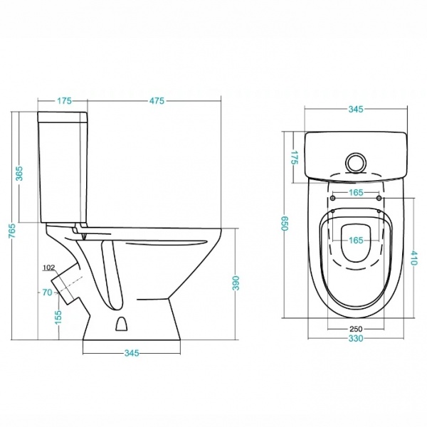 1016101 Компакт унитаз с бачком Белый SANTEK  Россия  - Вид №1
