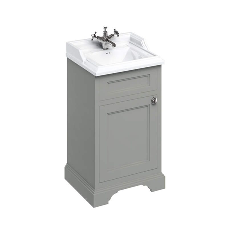 Burlington Classic Отдельностоящий умывальник 50 см с дверцей Классический серый B20 FC8G  - Вид №2