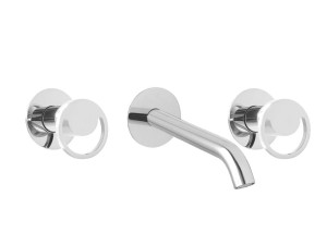 Настенный смеситель для раковины с 3 отверстиями с отдельными розетками