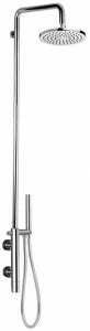 Remer Rubinetterie Настенная термостатическая душевая стойка из хромированной латуни с ручным душем Minimal thermo Nt 36