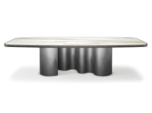 Керамический и стальной бочковый стол