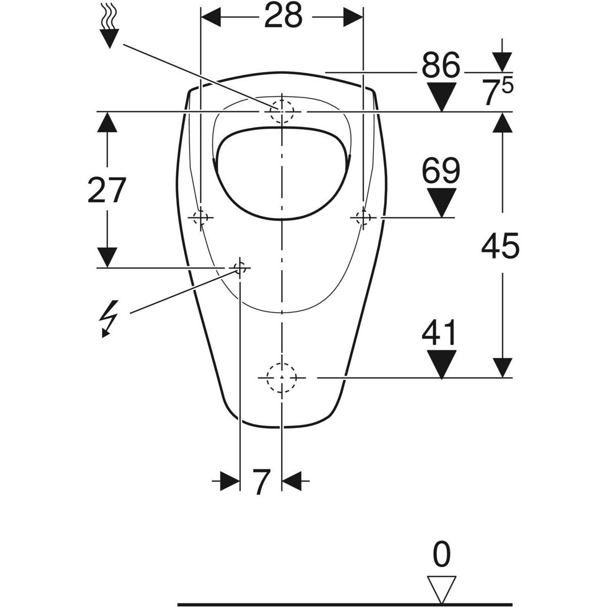 Подвесной писсуар в витрине Geberit Selnova ARCH-00036122 - Вид №4