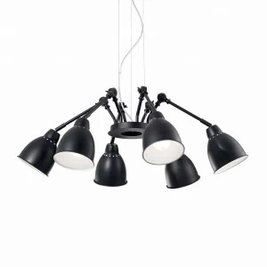 Подвесная люстра Ideal Lux Newton SP6 Nero IDEAL LUX ДИЗАЙНЕРСКИЕ, NEWTON 312803 Черный