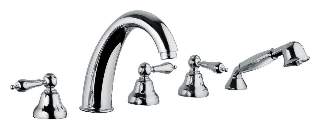 19531 / D-22531 / D-17531 / D-21531 / D-23531 / D Палубная ванна на пять отверстий и смеситель для душа с набором для душа. Bongio Oxford Lux 19531/D-22531/D-17531/D-21531/D-23531/D