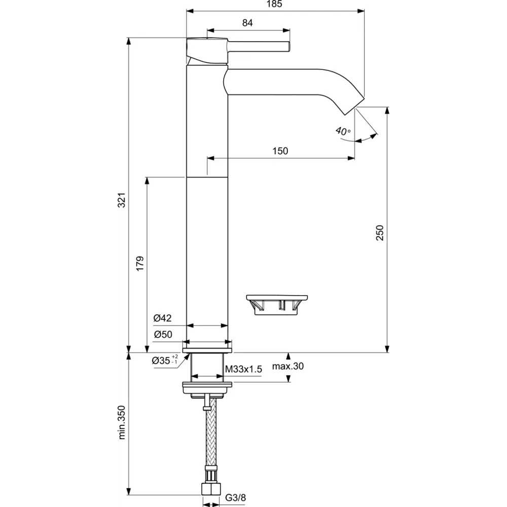 Смеситель для раковины Ideal Standard Ceraline однорычажный цвет хром 82640772 STLM-2114143 - Вид №5