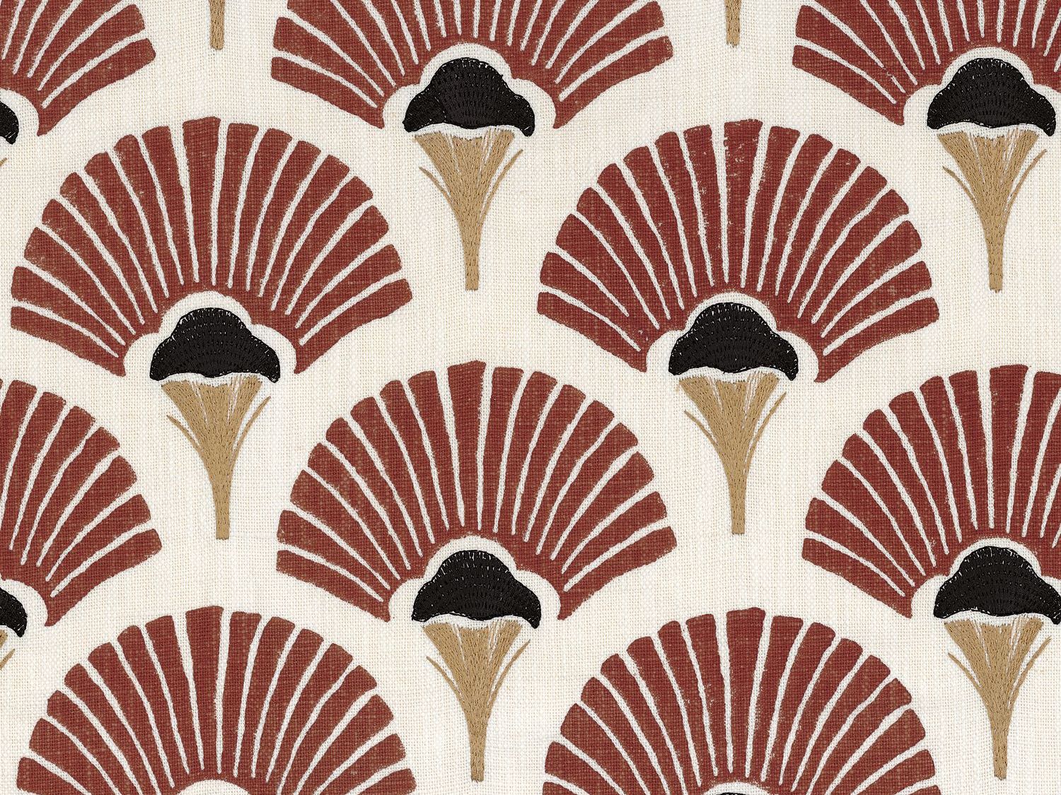 Льняная и хлопковая ткань для штор с цветочным рисунком Casamance Linefolia ARCH-00106312