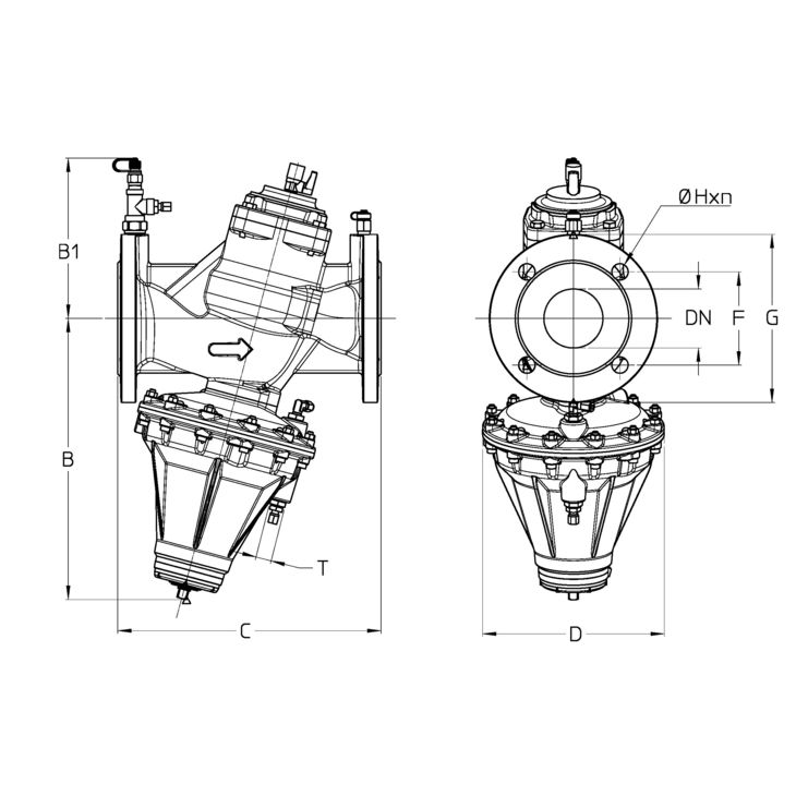 CIMBERIO CIM 3767B HP 100 Клапан балансировочный автоматический фланцевый CIM 3767B  - Вид №1