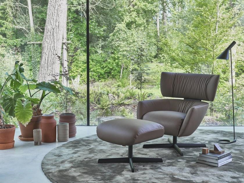 Montis Мягкое кожаное кресло с 4-мя спицами и подлокотниками George sun-id-1437229 - Вид №1