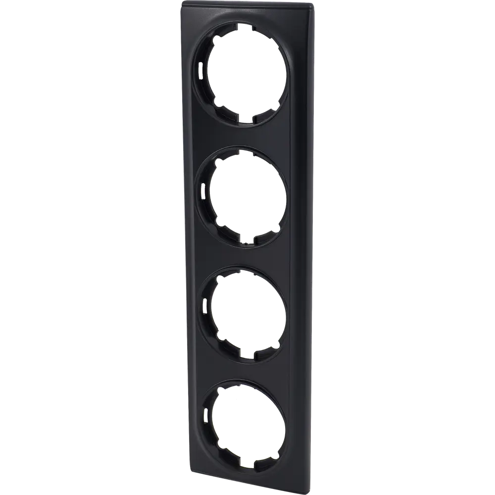 Рамка для розеток и выключателей Onekey Florence 4 поста, цвет чёрный ONEKEYELECTRO STLM-2136615 - Вид №1