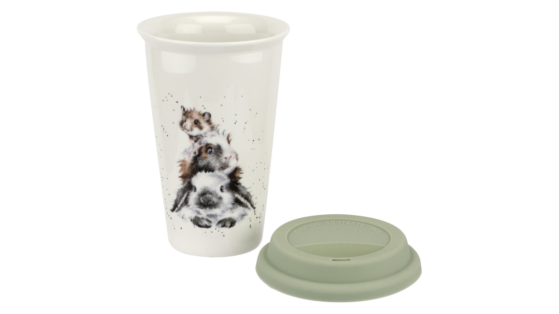 10669763 Royal Worcester Термокружка Royal Worcester "Забавная фауна. Свинка посередке" 310мл (кролик,морская свинка и мышь) Фарфор  - Вид №2