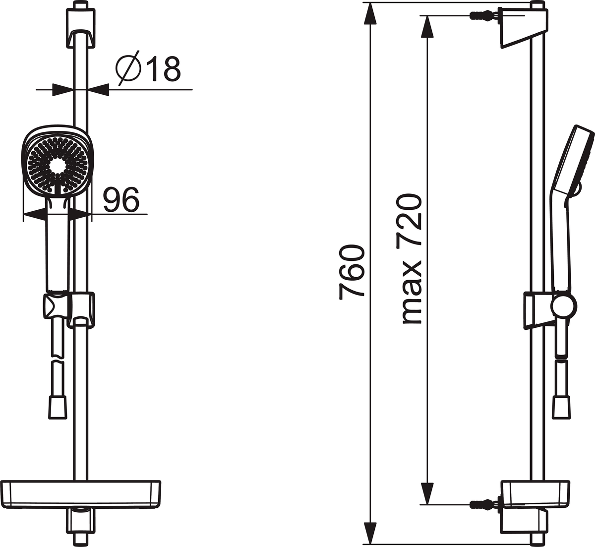 Oras 554 Душевой комплект 554 Apollo Style Хром  - Вид №1