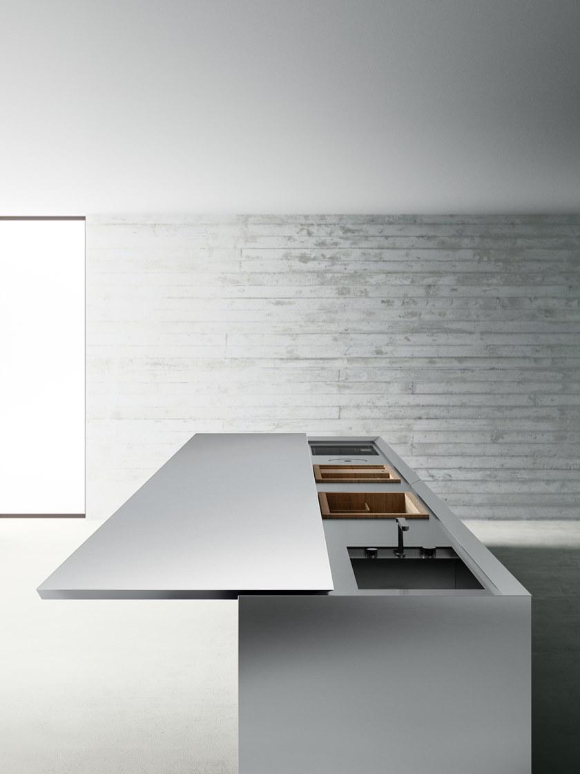 Boffi Выдвижная кухня из нержавеющей стали с островом sun-id-1422199 - Вид №3