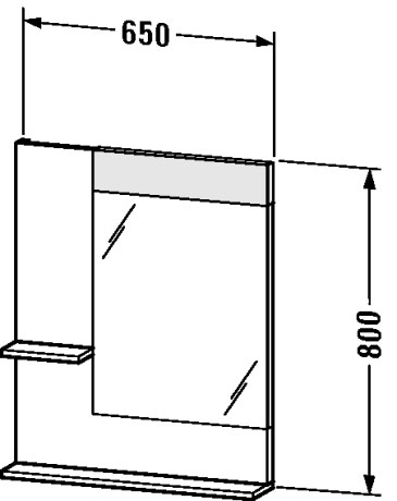 VE731002121 Vero Зеркало с полочками сбоку и внизу Орех темный декор Duravit - Вид №2