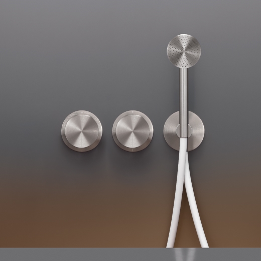 Настенный термостатический смеситель набор для ванной / душем с системой Acqua Stop, 2/3 ходовой переключающий и круглый душ рука Ø 65 мм  GIO54Y CEADESIGN  - Вид №1