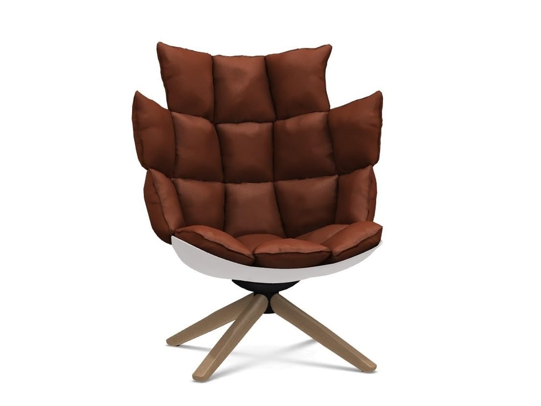 Вращающееся кресло с высокой спинкой B&B Italia Husk ARCH-00147441