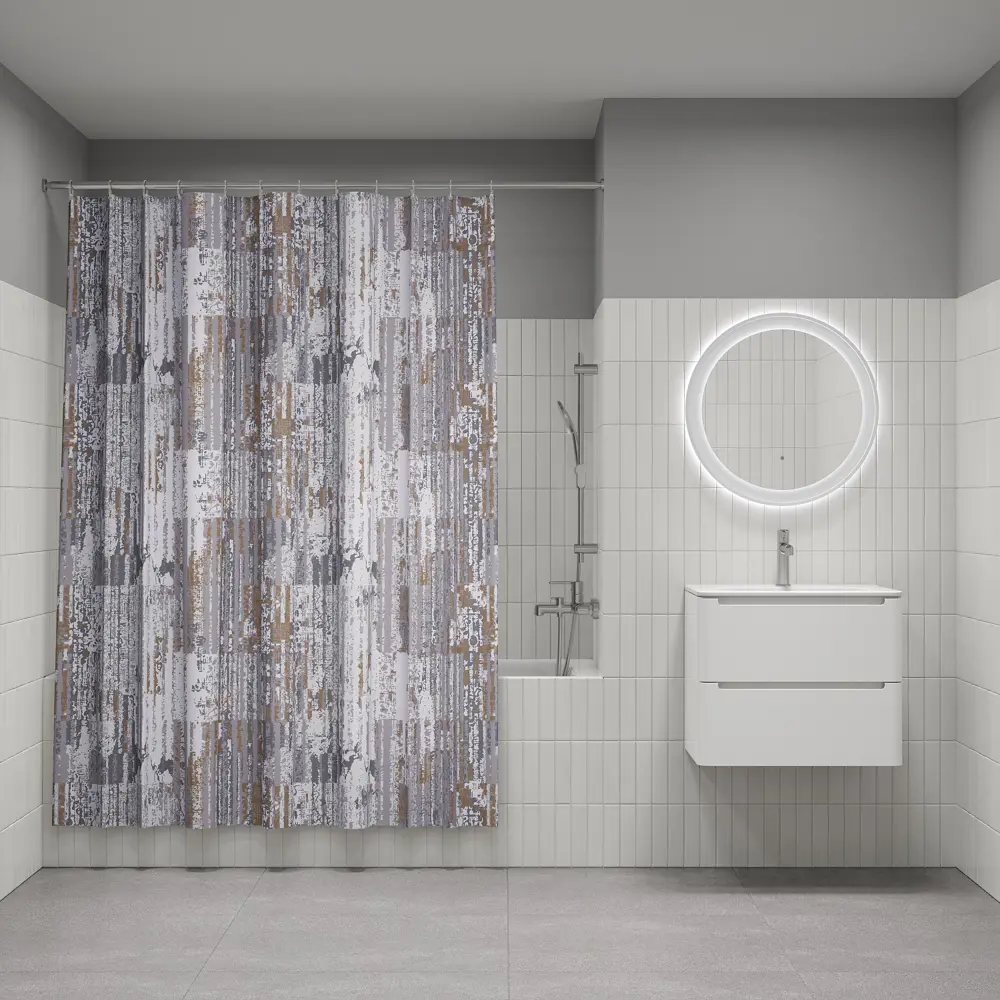 89380327 Штора для ванной Iddis Concrete LM06P18i11 200x180 см полиэстер цвет серый STLM-1578298 - Вид №6