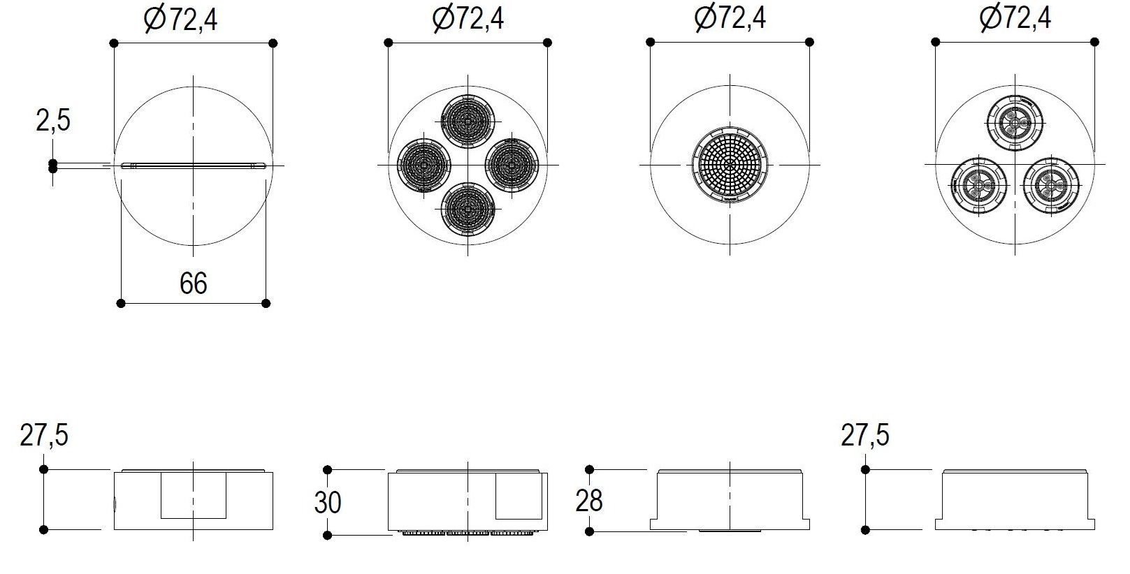 Латунная круглая регулируемая душевая головка с рычагом Ritmonio Diametro35 Wellness Footprinti ARCH-00115931 - Вид №17