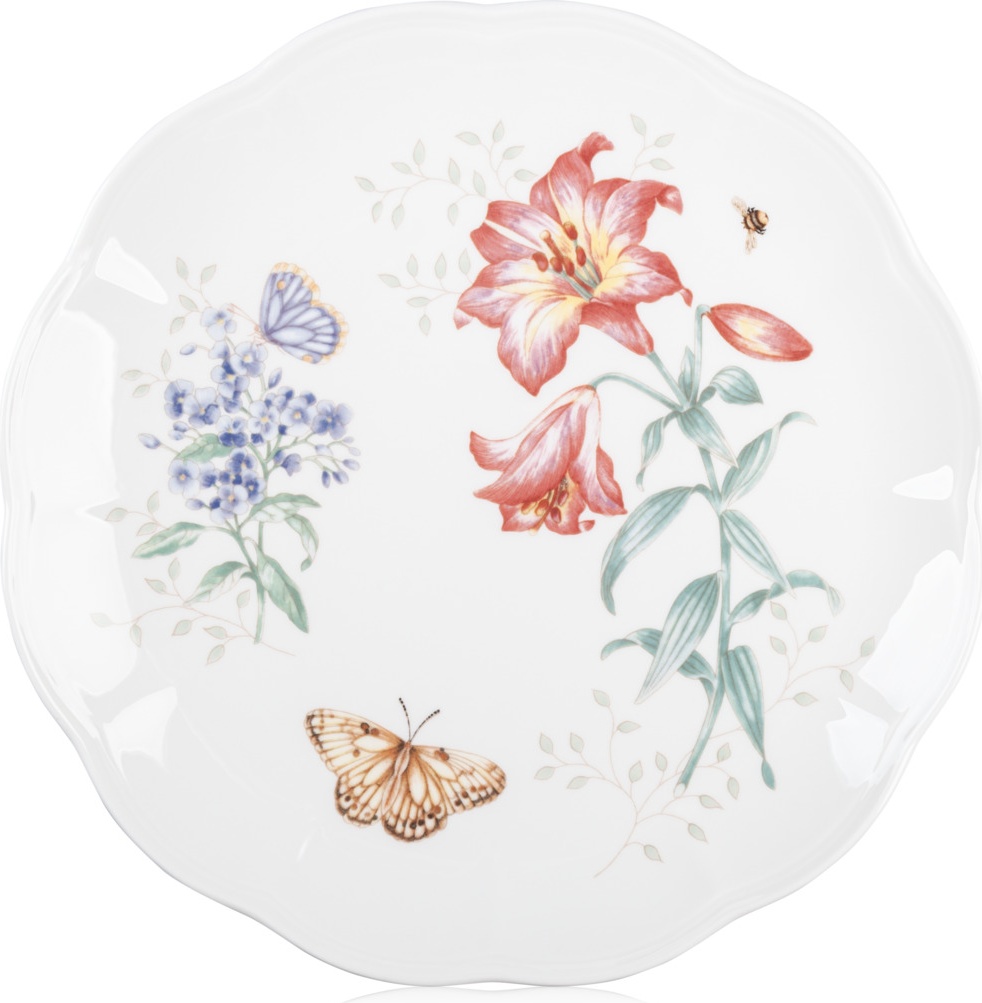 10563575 Lenox Тарелка обеденная Lenox "Бабочки на лугу.Перламутровка" 27см Фарфор 