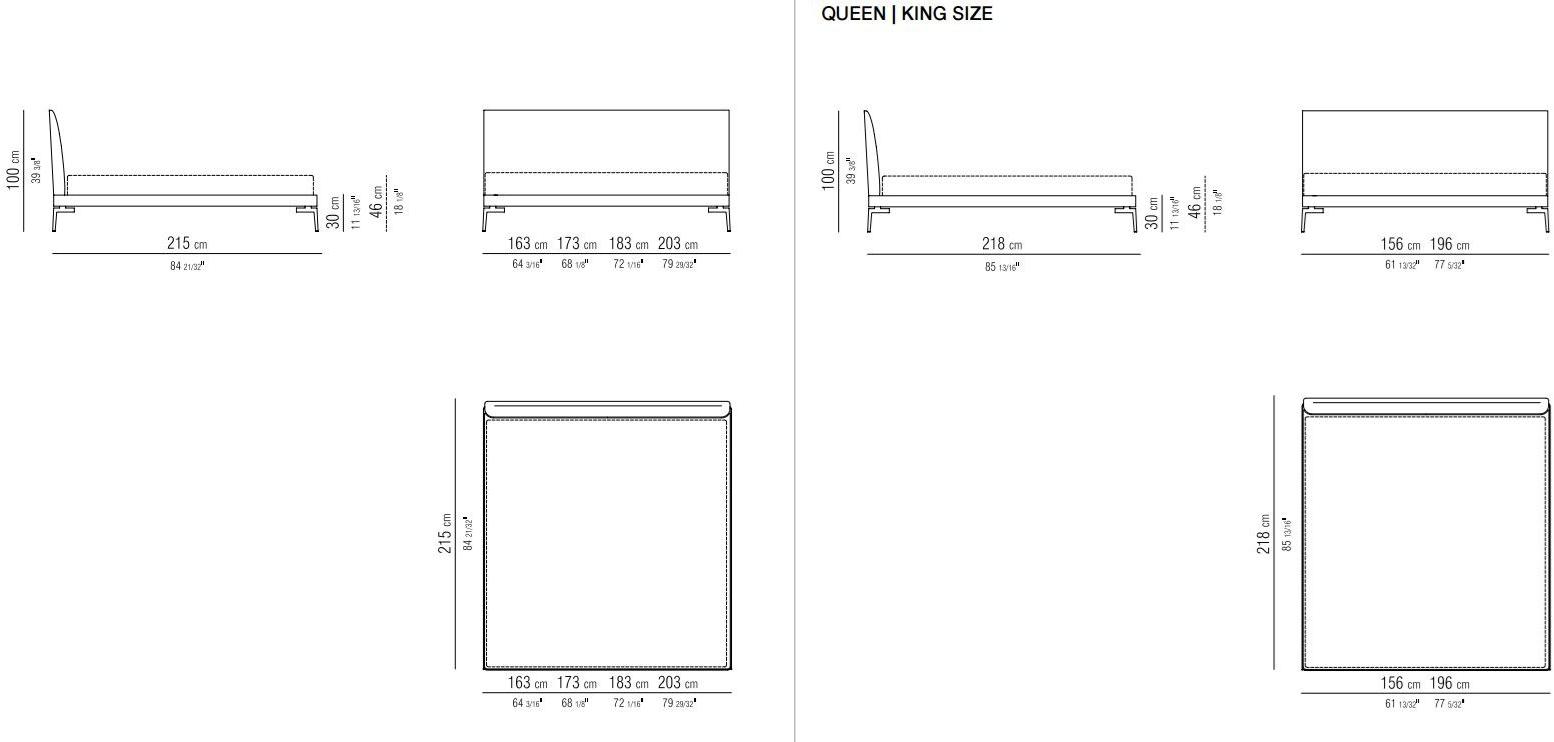 Flexform Двуспальная кровать из ткани с мягким изголовьем Feel good sun-id-1500166 - Вид №2