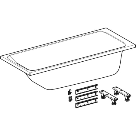 554.120.01.1 Прямоугольная ванна Geberit Tawa, тонкое исполнение, с ножками Geberit  - Вид №8