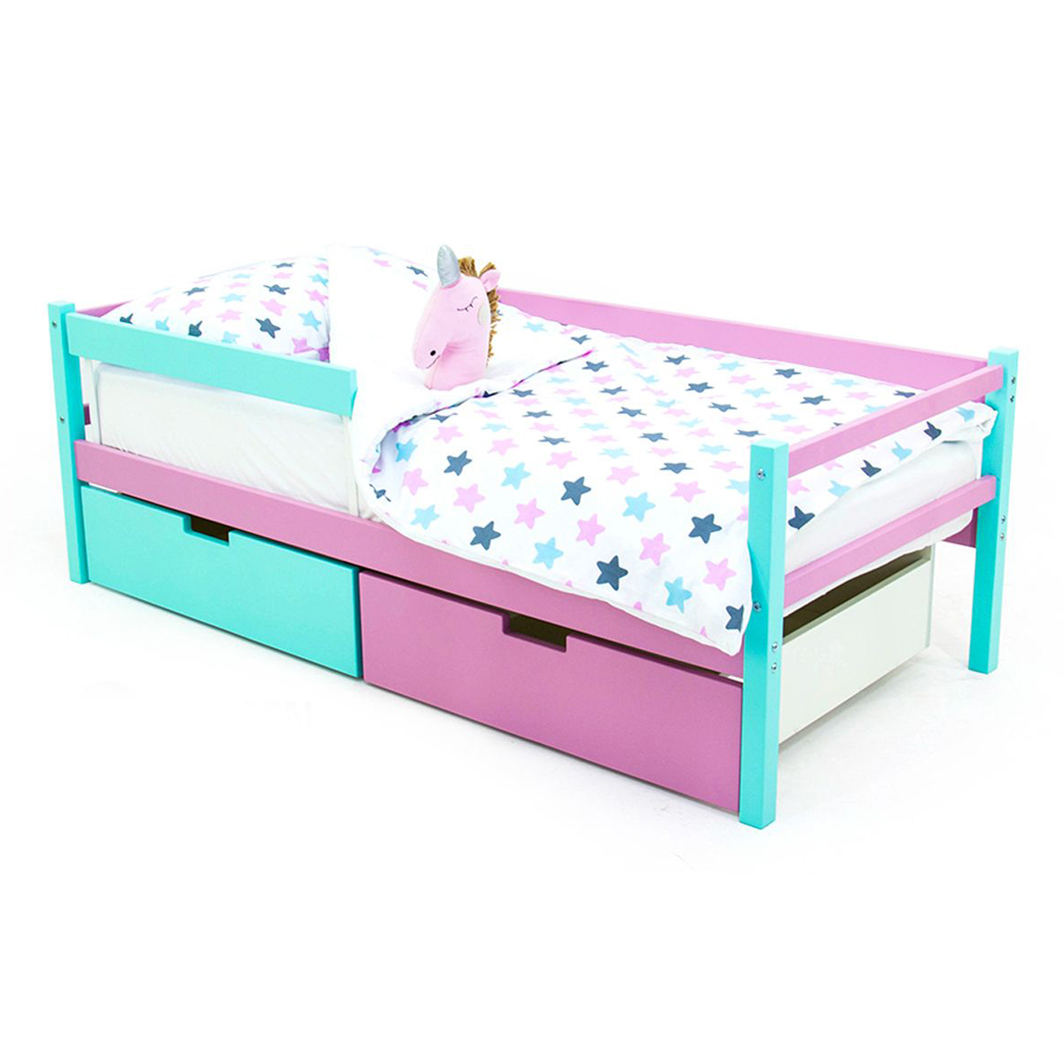 Детская кровать-тахта Svogen мятная, лаванда БЕЛЬМАРКО  326827 Голубой;розовый Santreyd  - Вид №6