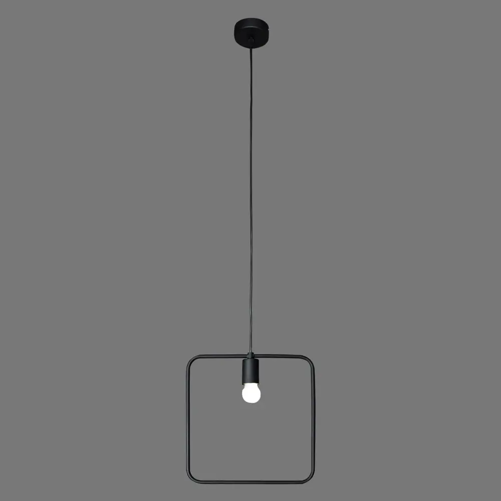 Подвесной светильник Vitaluce Kvadrat 1 лампа 3м² Е27 цвет черный матовый 17984501 STLM-2114198  - Вид №1