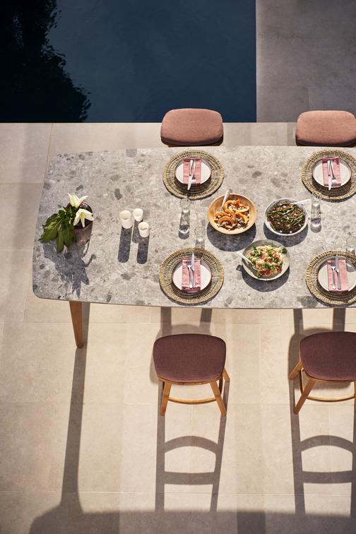 MNST971 Обеденный стол teak nero ⌀148см Manutti Torsa - Вид №6