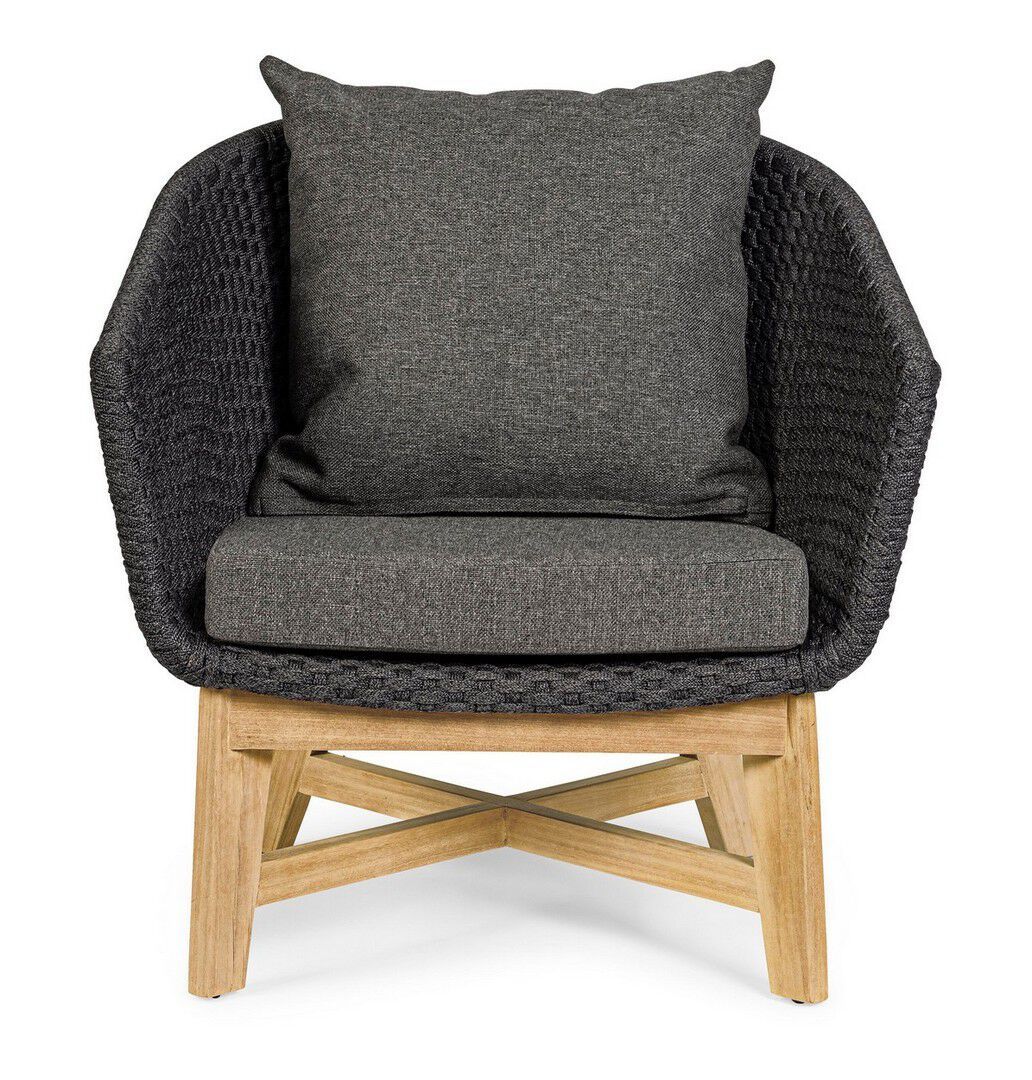 Веревочное и тканевое садовое кресло с подлокотниками BIZZOTTO Coachella ARCH-00029312 - Вид №32