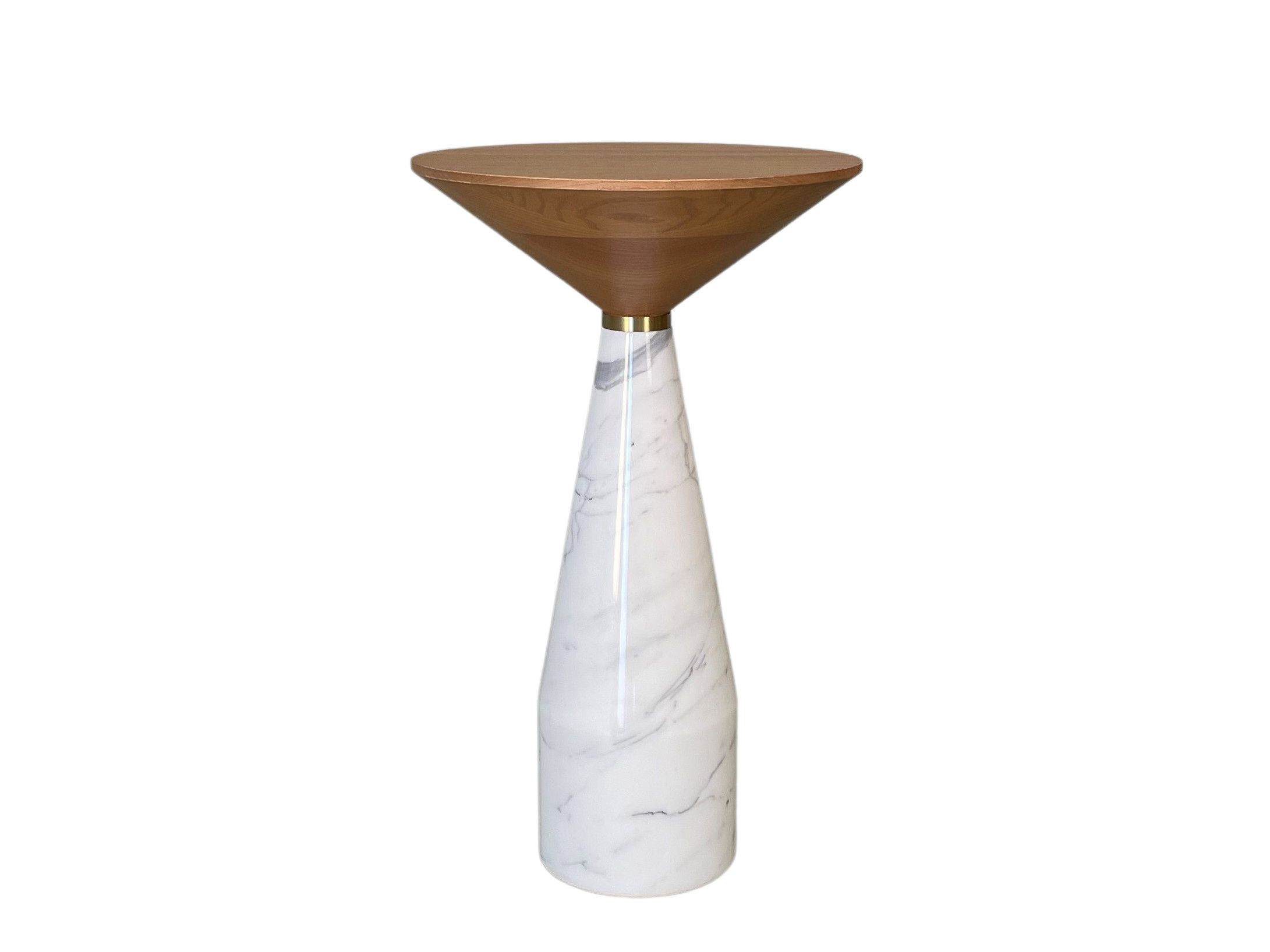 Высокий круглый журнальный столик из ясеня и мрамора Morelato CINO ARCH-00049424