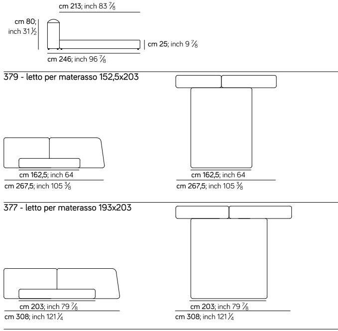 AMURA Двуспальная кровать из ткани с мягким изголовьем Lapis Am073.365 - Вид №11