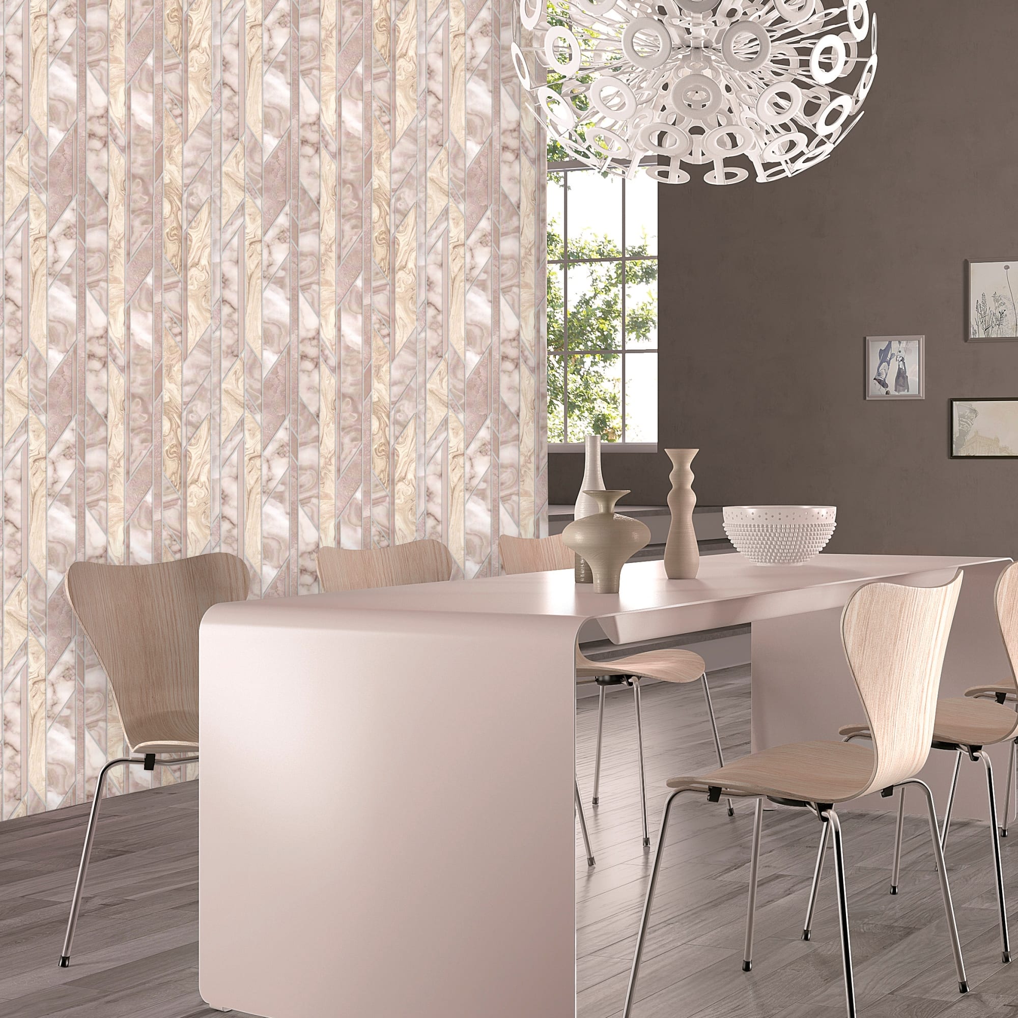 82938328 Обои бумажные бежевые 0.53 м 9089-61 Топаз Santreyd  - Вид №3