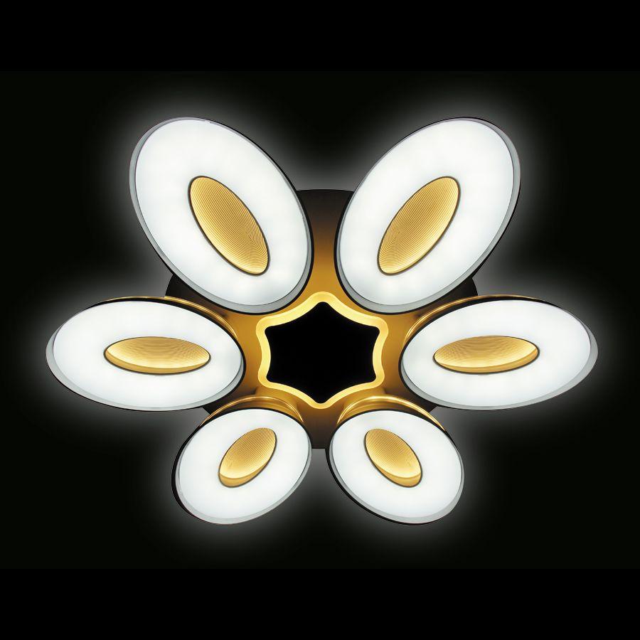 Потолочная светодиодная люстра Ambrella light Orbital Granule FG1022/6+1 WH 144W+80W D1000 AMBRELLA LIGHT ДИЗАЙНЕРСКИЕ, ORBITAL GRANULE 220098 Белый  - Вид №3