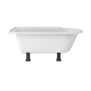 Burlington Душевая ванна Hampton 150 см со стандартными ножками для левой руки Левая рука с точками в черном цвете E9 BLA E20