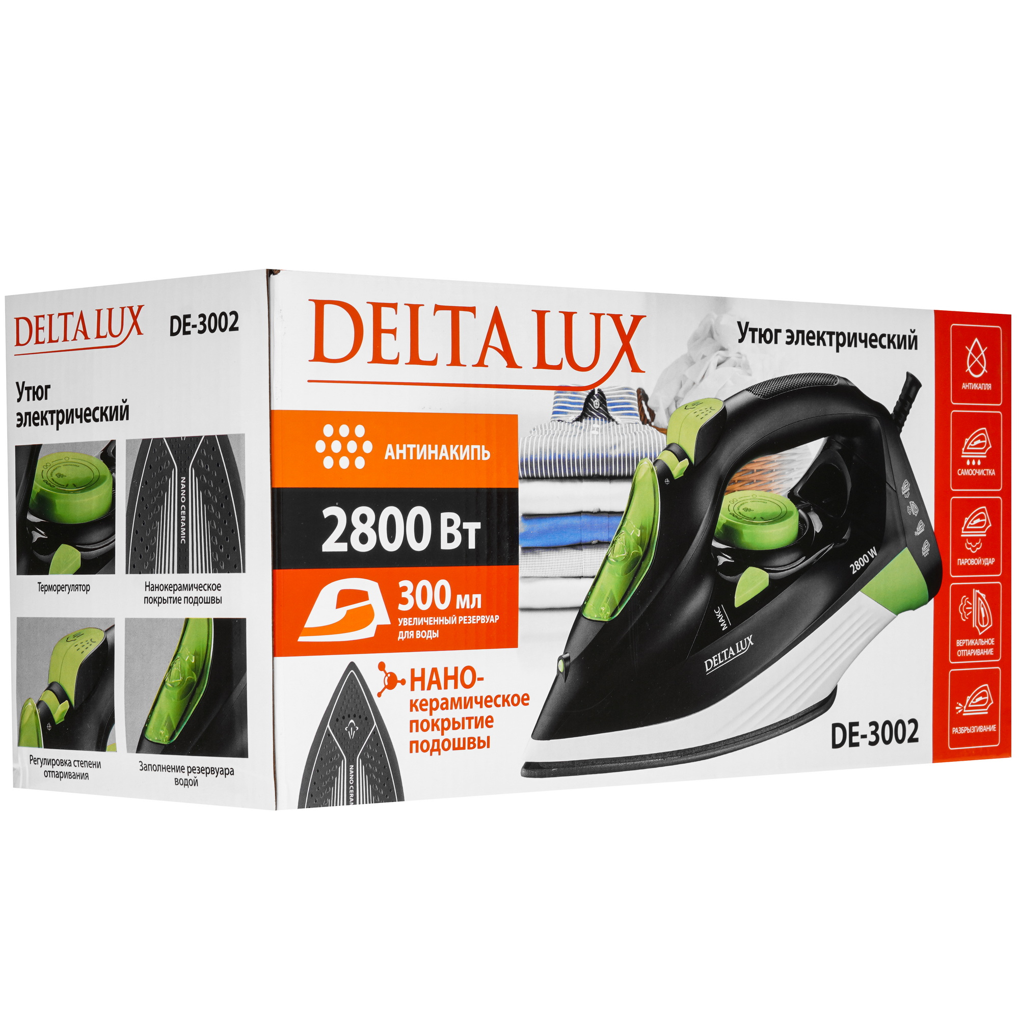 9235589 Утюг DELTA LUX DE-3002 черный STDN-0006305 - Вид №7